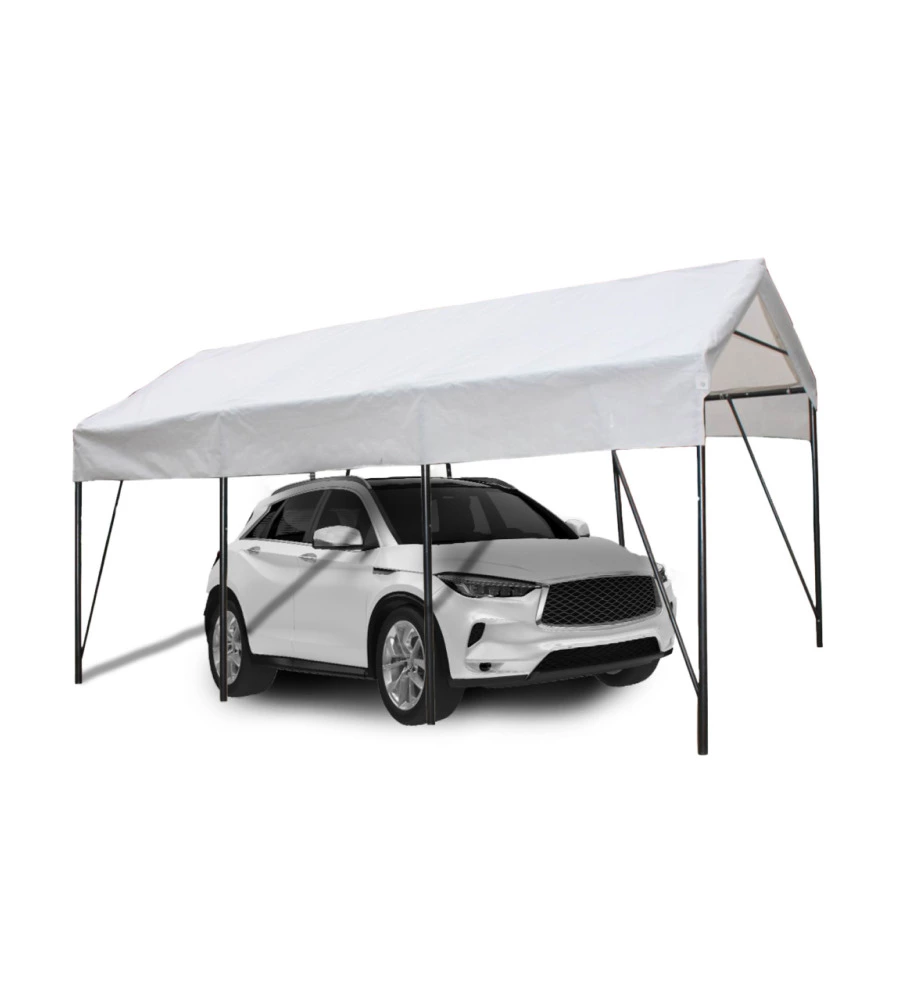 CARPORT AUTO IN ACCIAIO E TESSUTO EUROGARDEN "ERCOLE" 1 POSTO 2,7X4,9X2,7 M