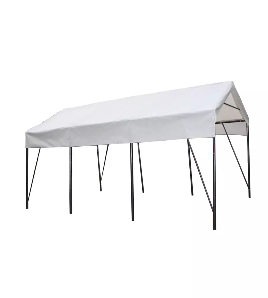 CARPORT AUTO IN ACCIAIO E TESSUTO EUROGARDEN "ERCOLE" 1 POSTO 2,7X4,9X2,7 M