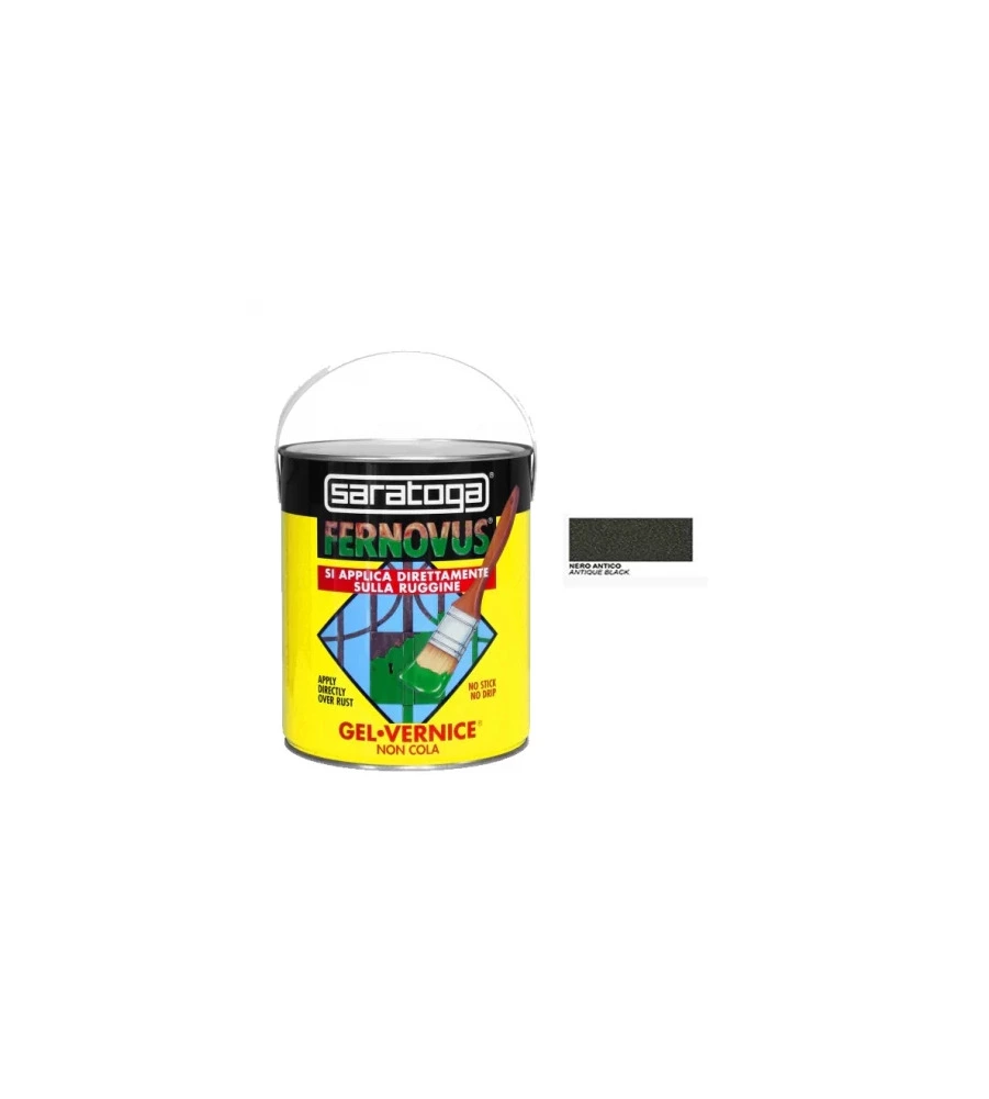 SMALTO GEL ANTIRUGGINE SARATOGA "FERNOVUS" MICACEO NERO 2,5 LT