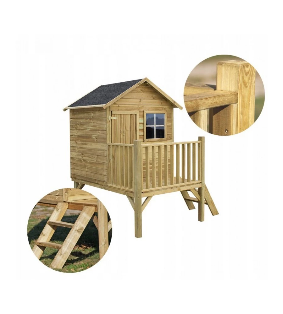 CASETTA DA GIARDINO PER BAMBINI IN LEGNO DOMUS "TOMEK" 174x123x212 CM