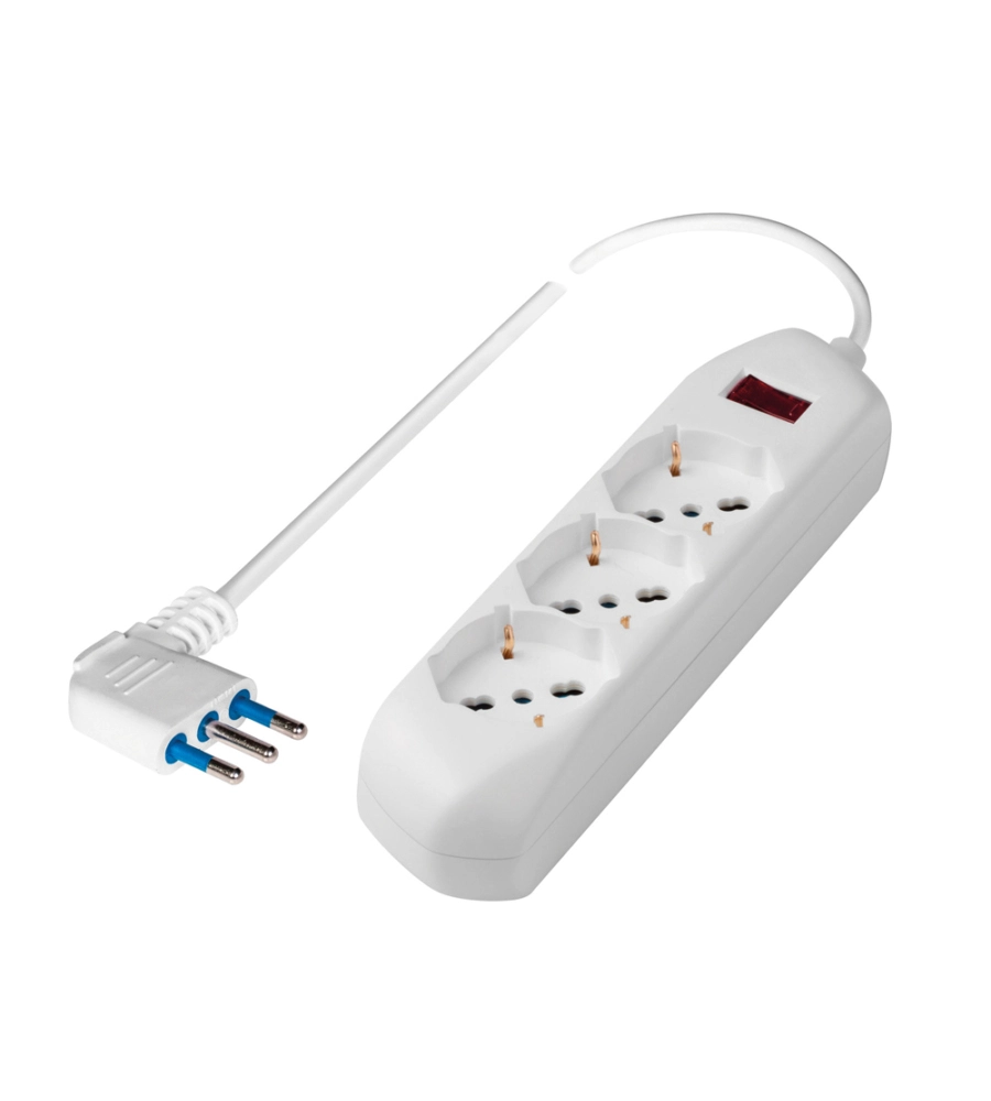 PRESA MULTIPLA PLURISTANDARD POLY POOL CON 3 PRESE COLORE BIANCO