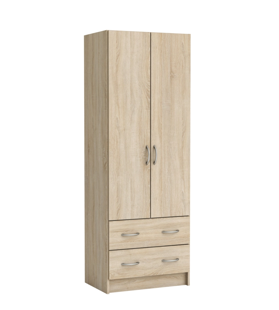 ARMADIO 2 ANTE 2 CASSETTI ROVERE 169,5X60,9X41,1 CM