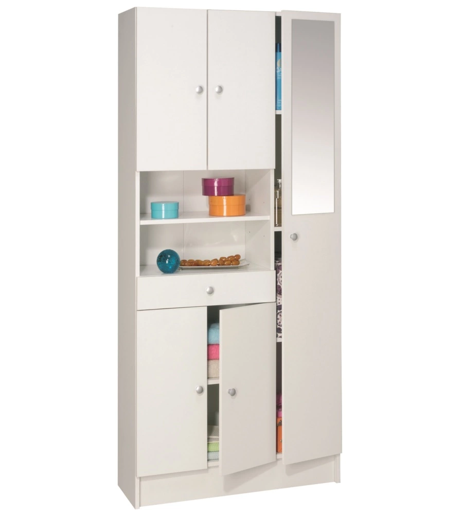 ARMADIO CON SPECCHIO "BIKINI" BIANCO, 82X32X180 CM