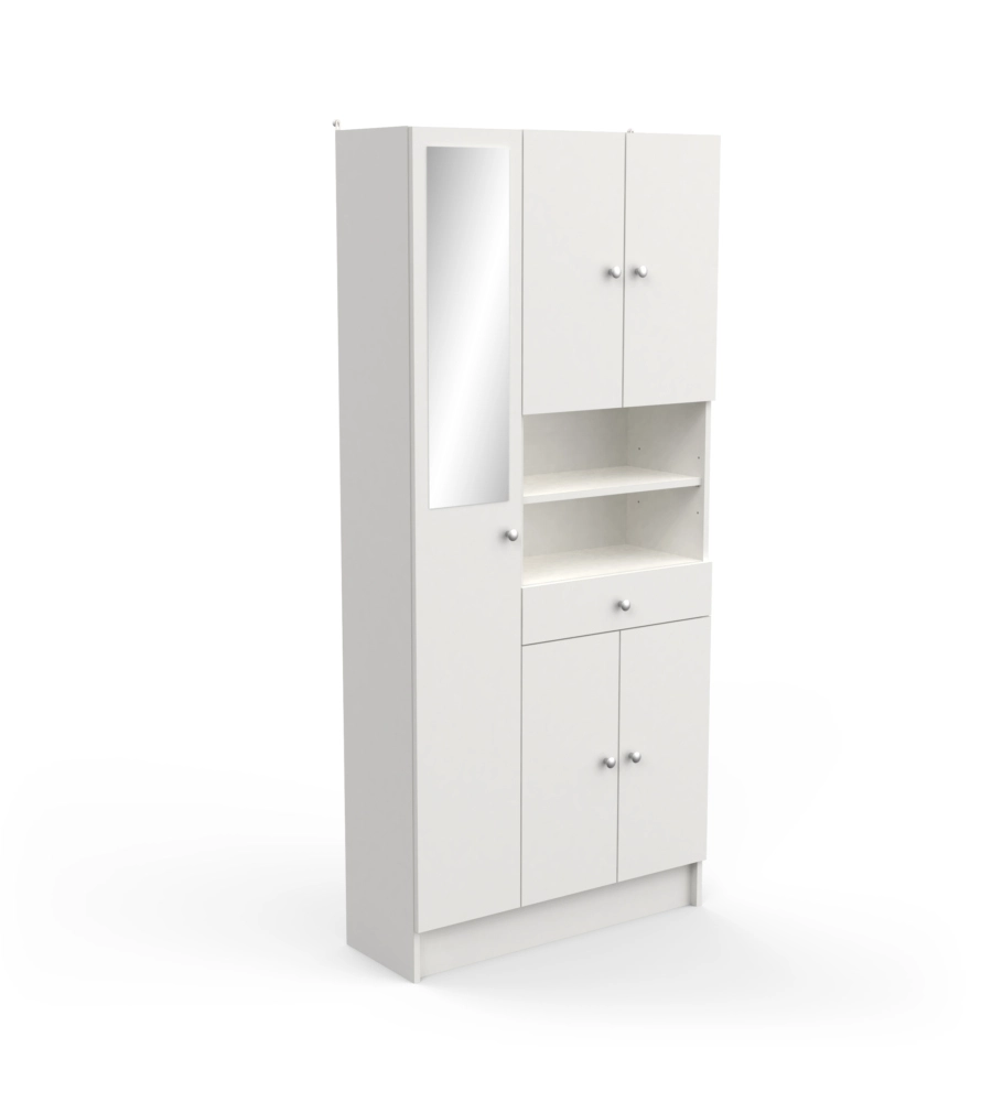 ARMADIO CON SPECCHIO "BIKINI" BIANCO, 82X32X180 CM