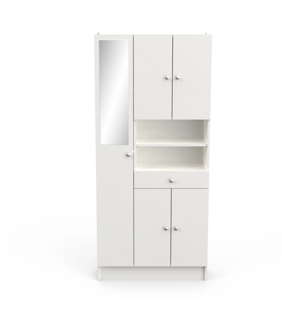 ARMADIO CON SPECCHIO "BIKINI" BIANCO, 82X32X180 CM