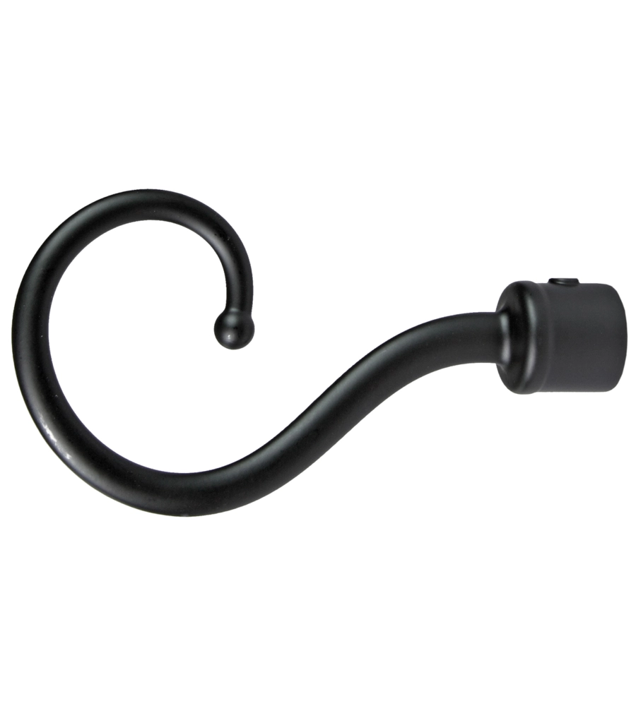 2 POMOLI NERI A RICCIOLO TERMINALE PER TUBO TENDE DIAMETRO 20 MM