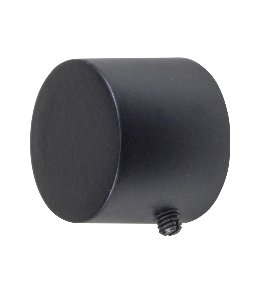 2 POMOLI NERI A TAPPO TERMINALE PER TUBO TENDE DIAMETRO 20 MM