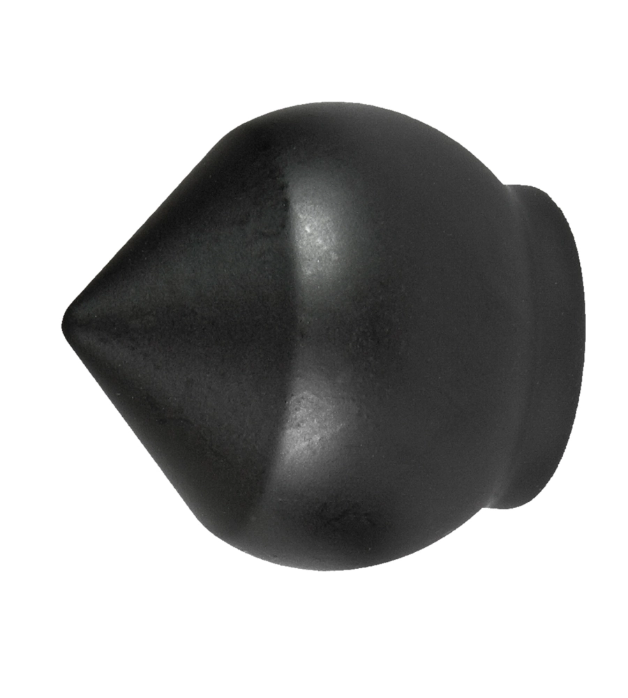 2 POMOLI NERI A BULBO TERMINALE PER TUBO TENDE DIAMETRO 20 MM