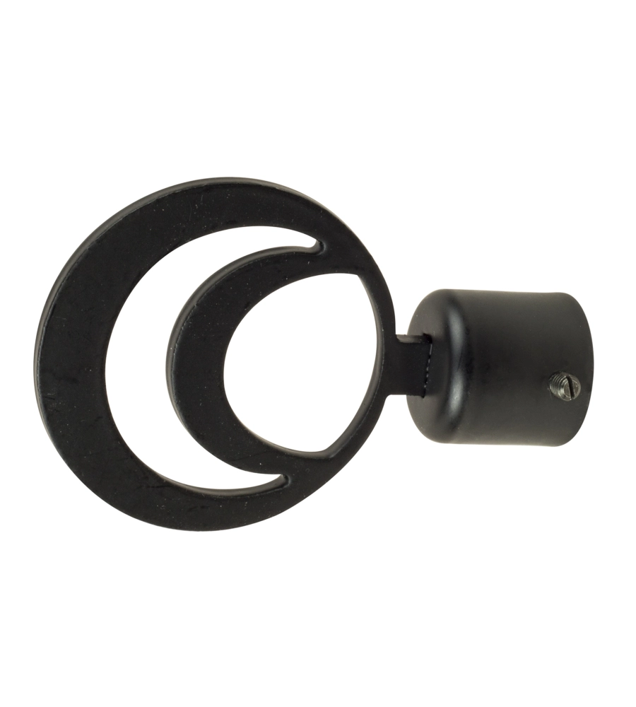 2 POMOLI NERI A CERCHIO TERMINALE PER TUBO TENDE DIAMETRO 20 MM