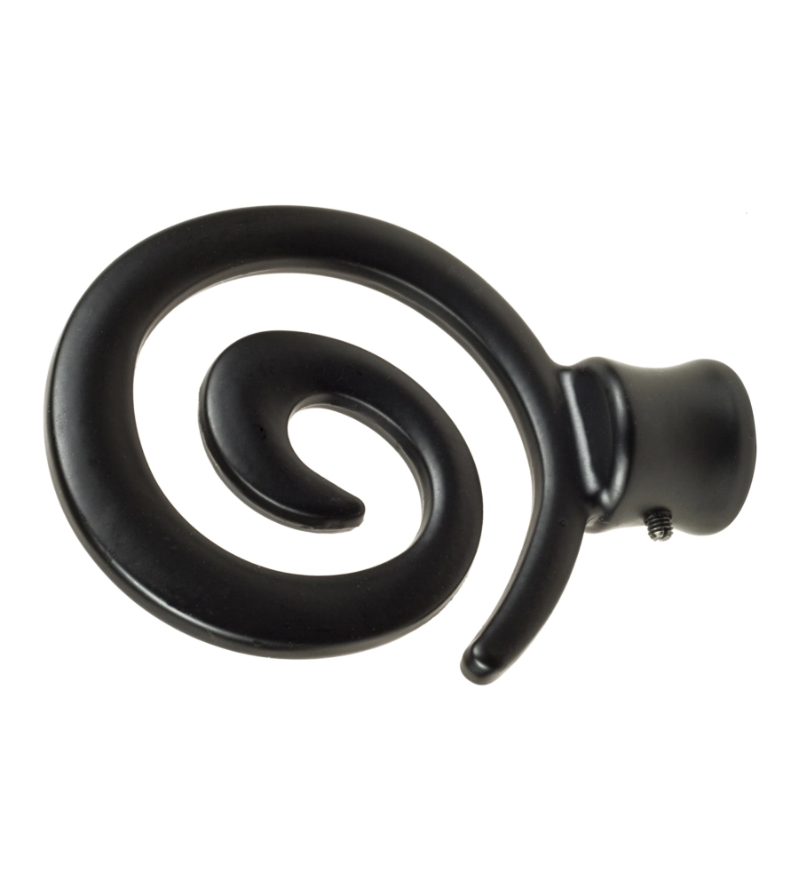 2 POMOLI NERI A SPIRALE TERMINALE PER TUBO TENDE DIAMETRO 20 MM