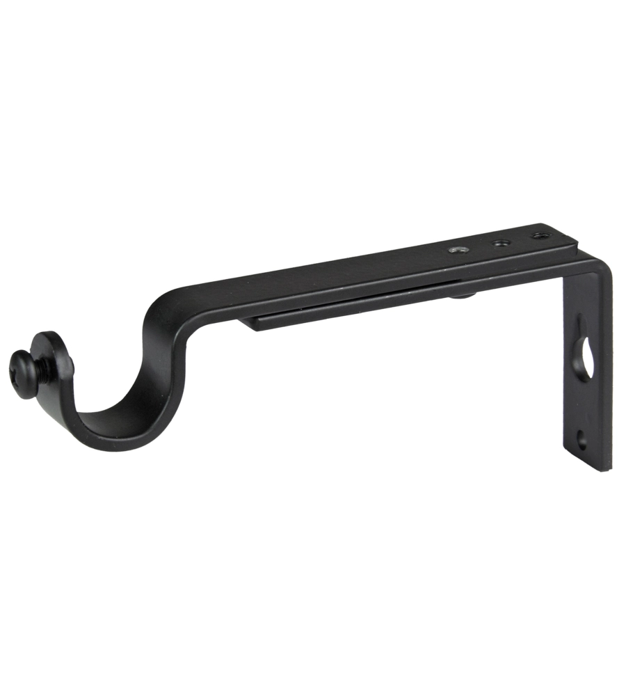 2 SUPPORTI 11-15 CM NERI PIATTINA PER TUBO TENDA DIAMETRO 20 MM