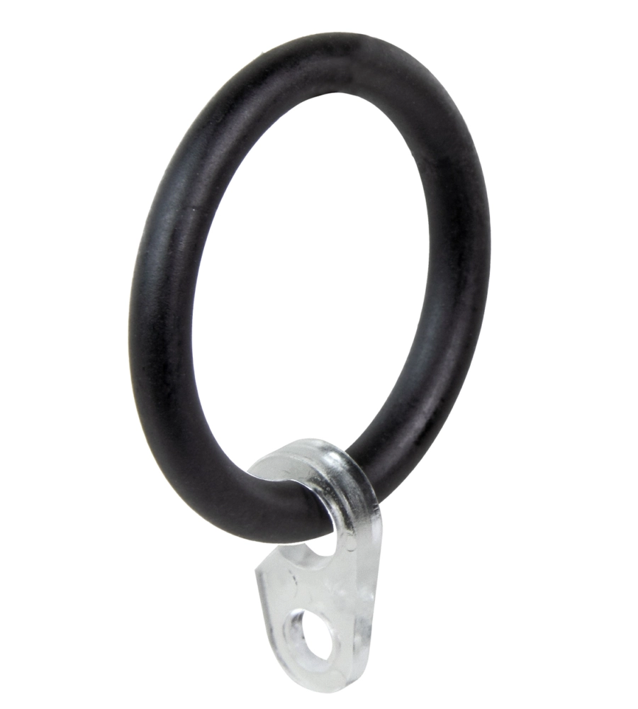 8 ANELLI NERO PER TUBO TENDA DIAMETRO 20 MM