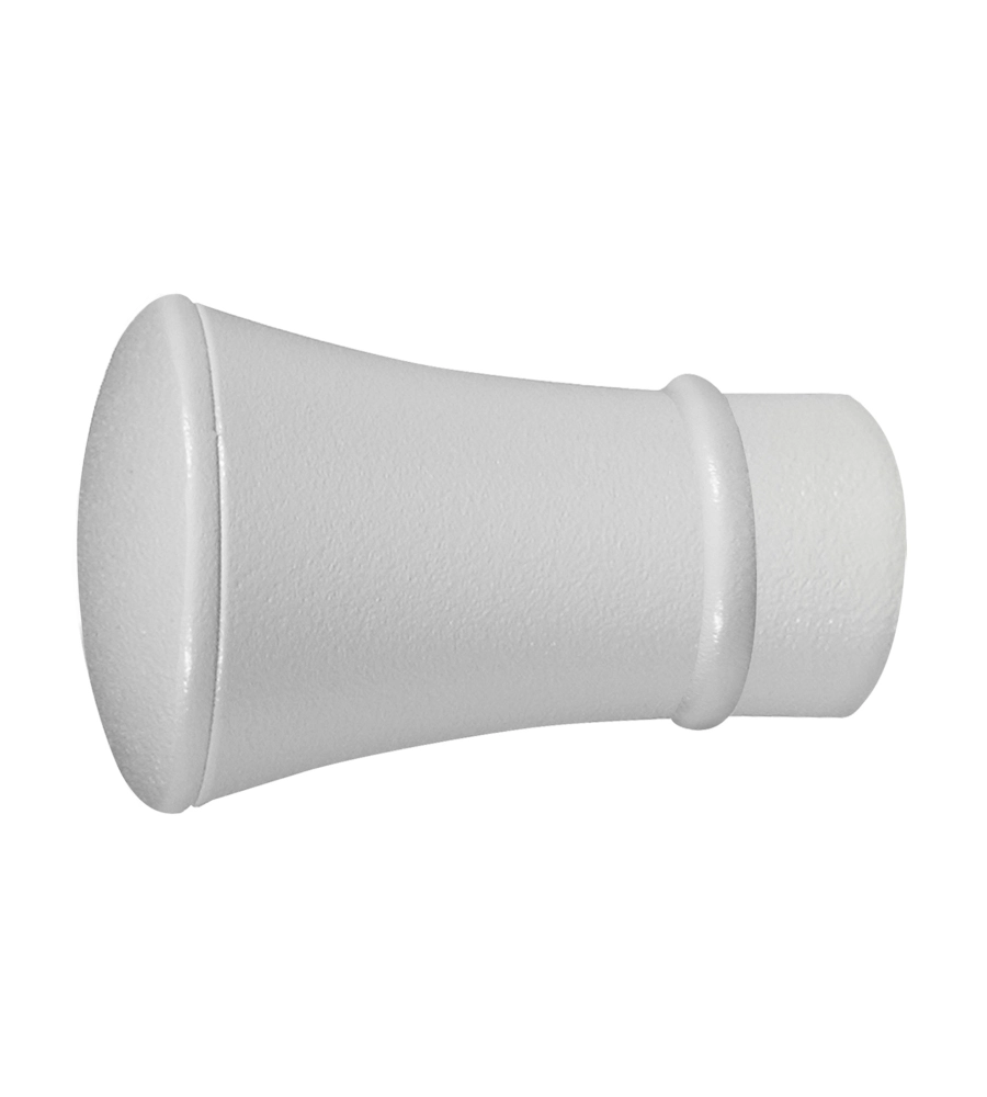 2 POMOLI BIANCO A TROMBA TERMINALE PER TUBO TENDE DIAMETRO 20 MM