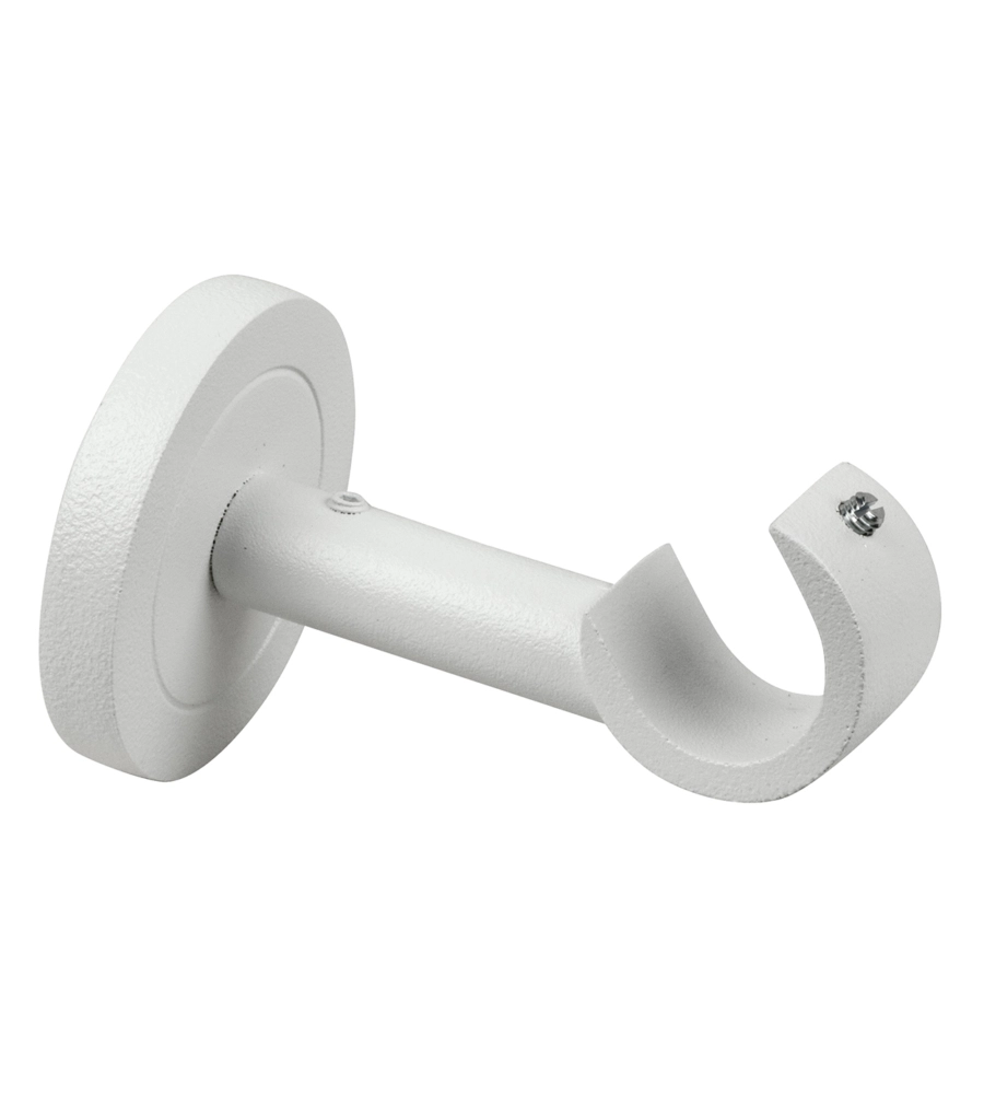 1 SUPPORTO BIANCO MONOBLOCCO FISSO APERTO PER TUBO TENDA DIAMETRO 20 MM