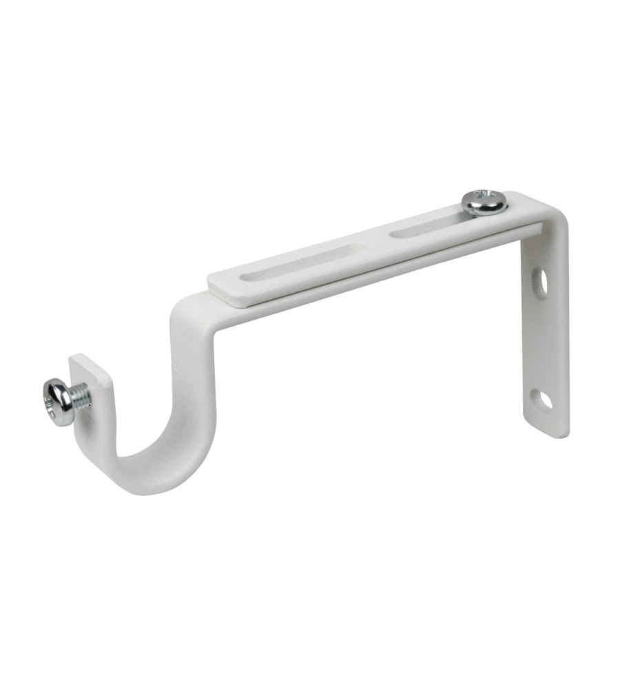 2 SUPPORTI 11-15 CM BIANCHI PIATTINA PER TUBO TENDA DIAMETRO 20 MM