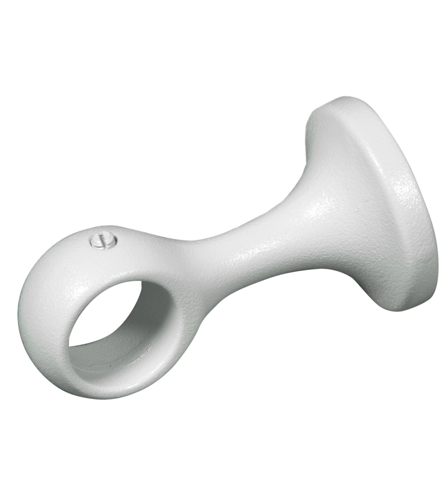 2 SUPPORTI BIANCHI MONOBLOCCO FISSI CHIUSI PER TUBO TENDA DIAMETRO 20 MM