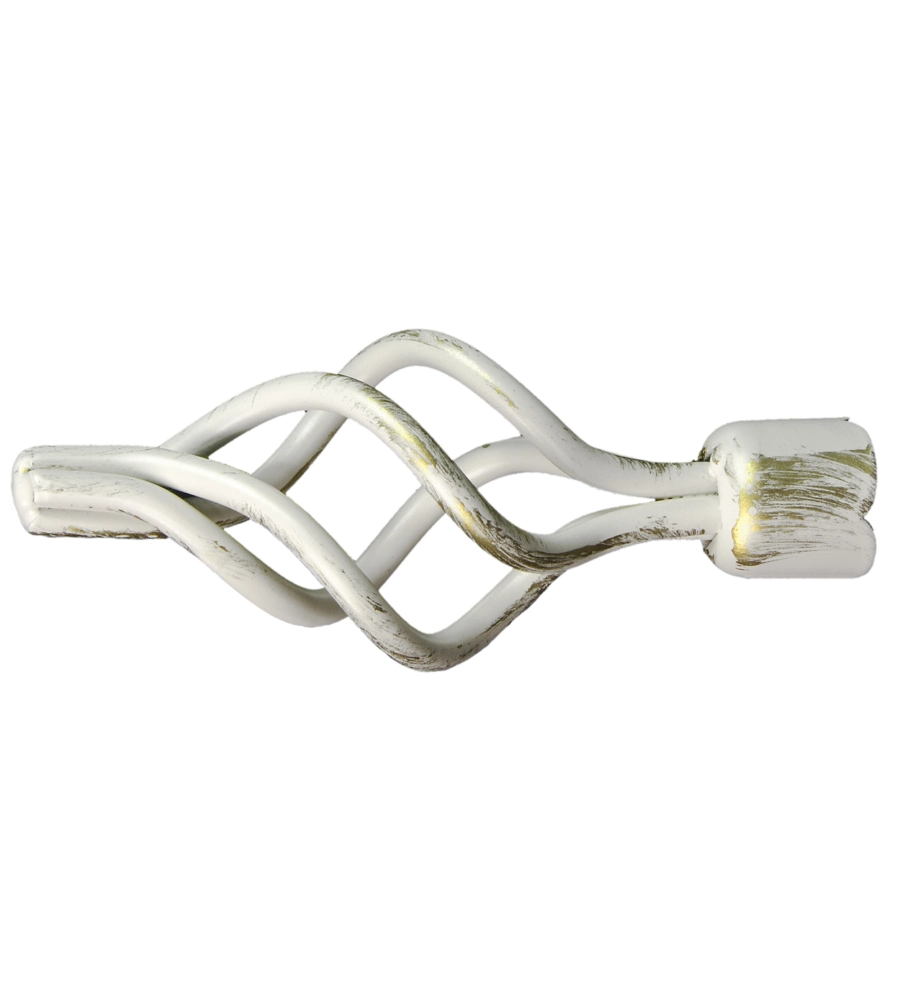 1 POMOLO CIORCIOLA AVORIO ORO TERMINALE PER TUBO DIAMETRO 20 MM