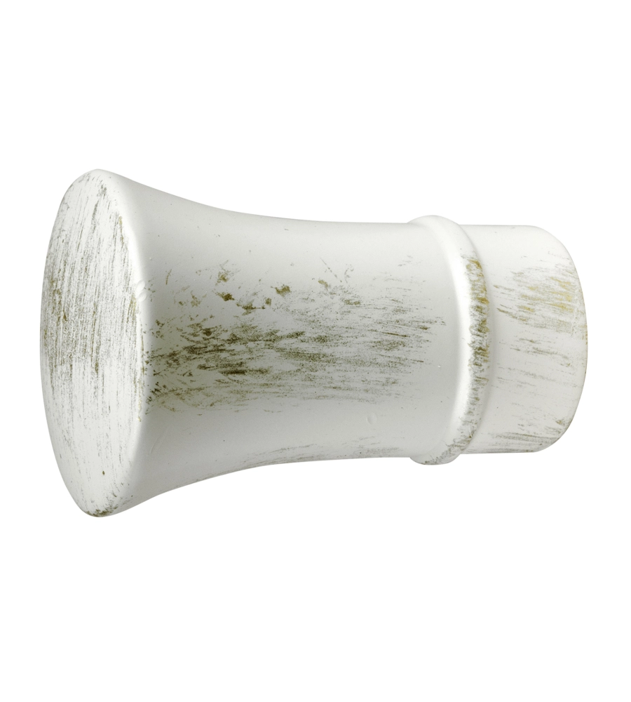 2 POMOLI AVORIO ORO A TROMBA TERMINALE PER TUBO TENDE DIAMETRO 20 MM