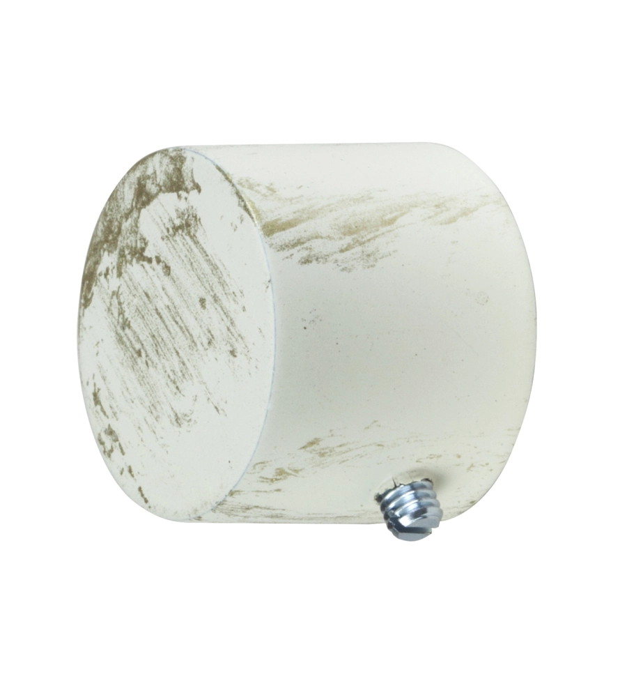 2 POMOLI AVORIO ORO A TAPPO TERMINALE PER TUBO TENDE DIAMETRO 20 MM