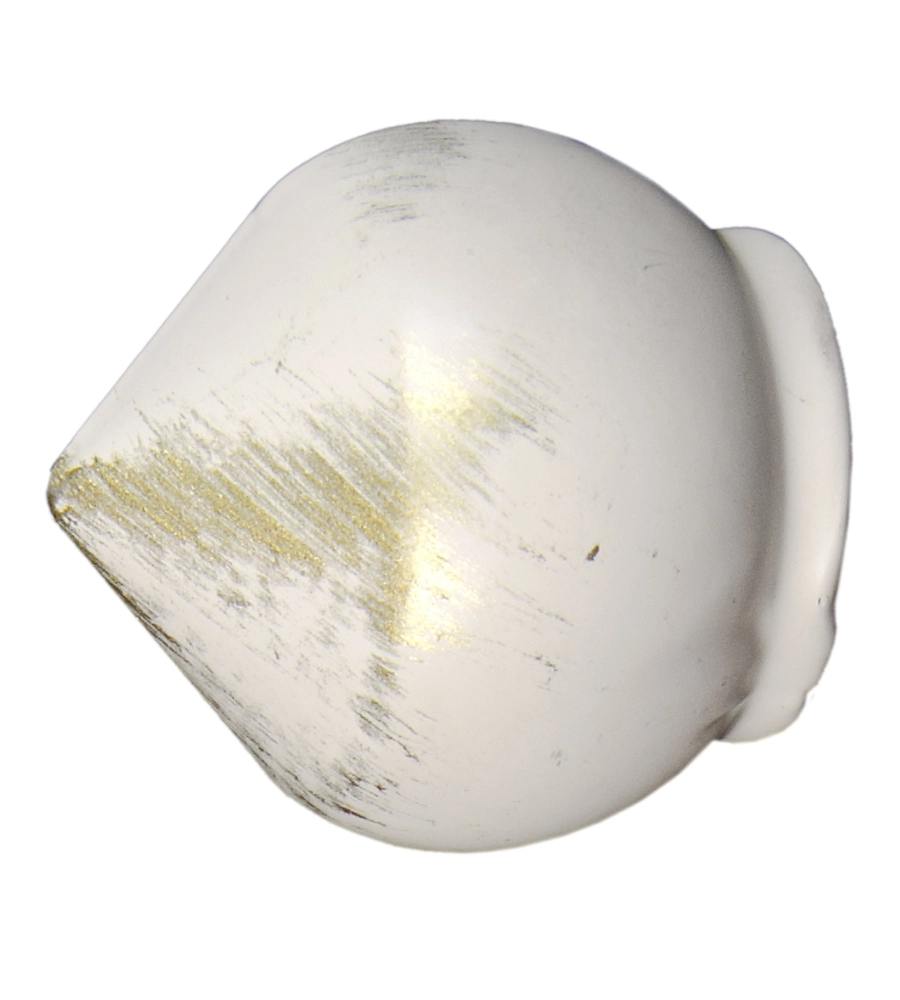 2 POMOLI AVORIO ORO A BULBO TERMINALE PER TUBO DIAMETRO 20 MM