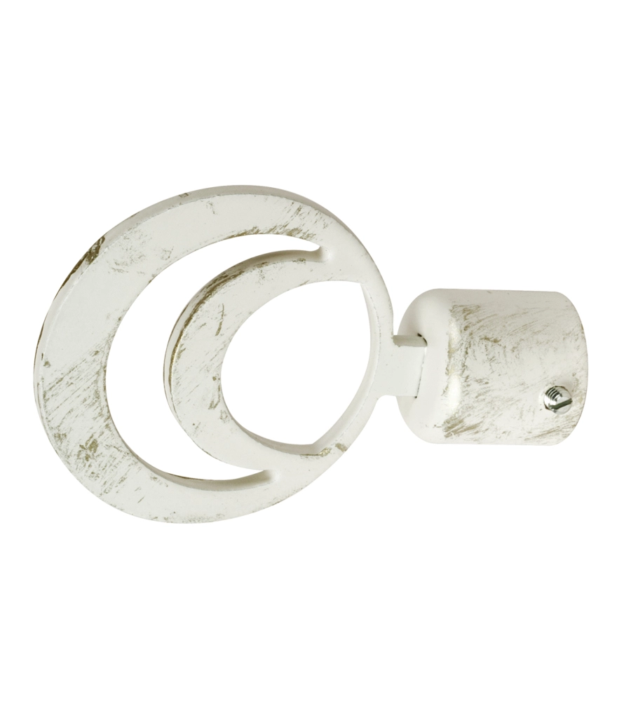 2 POMOLI AVORIO ORO A CERCHIO TERMINALE PER TUBO TENDE DIAMETRO 20 MM
