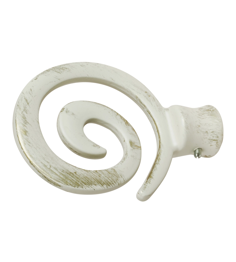 2 POMOLI AVORIO ORO A SPIRALE TERMINALE PER TUBO TENDE DIAMETRO 20 MM