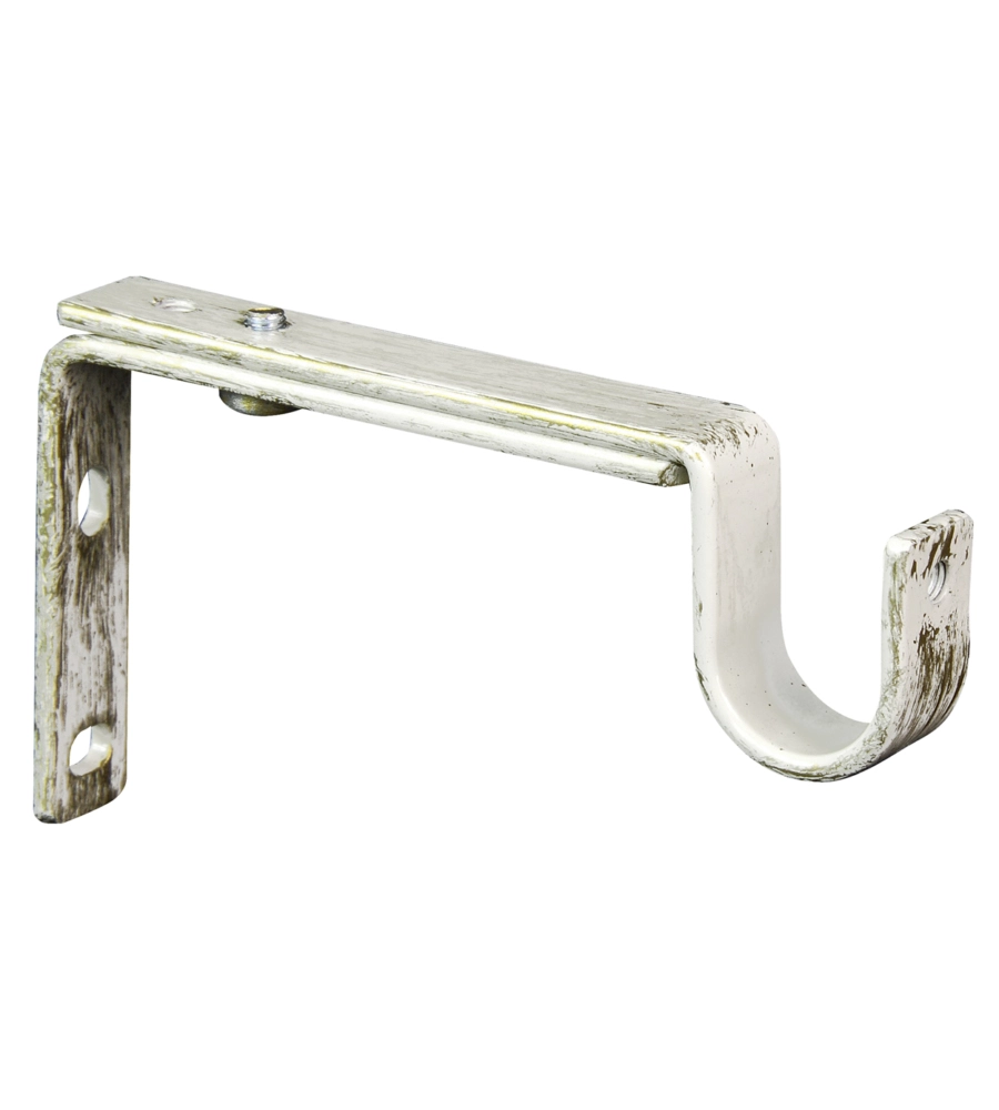 2 SUPPORTI 11-15 CM AVORIO ORO PIATTINA PER TUBO TENDA DIAMETRO 20 MM