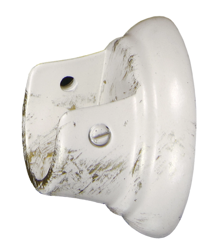 2 SUPPORTI AVORIO ORO LATERALI PER TUBO TENDA DIAMETRO 20 MM