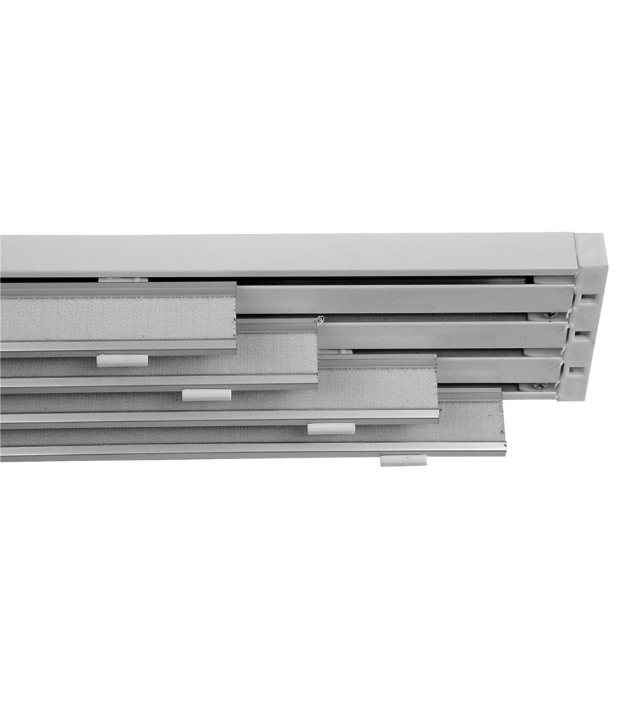 BINARIO BIANCO DA 250 CM 4 VIE PER TENDE A PANNELLO DA 70 CM