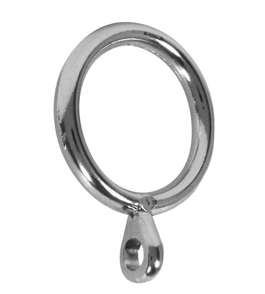 4 ANELLI CROMATI CON OCCHIOLO PER TUBO TENDE DIAMETRO 13 MM