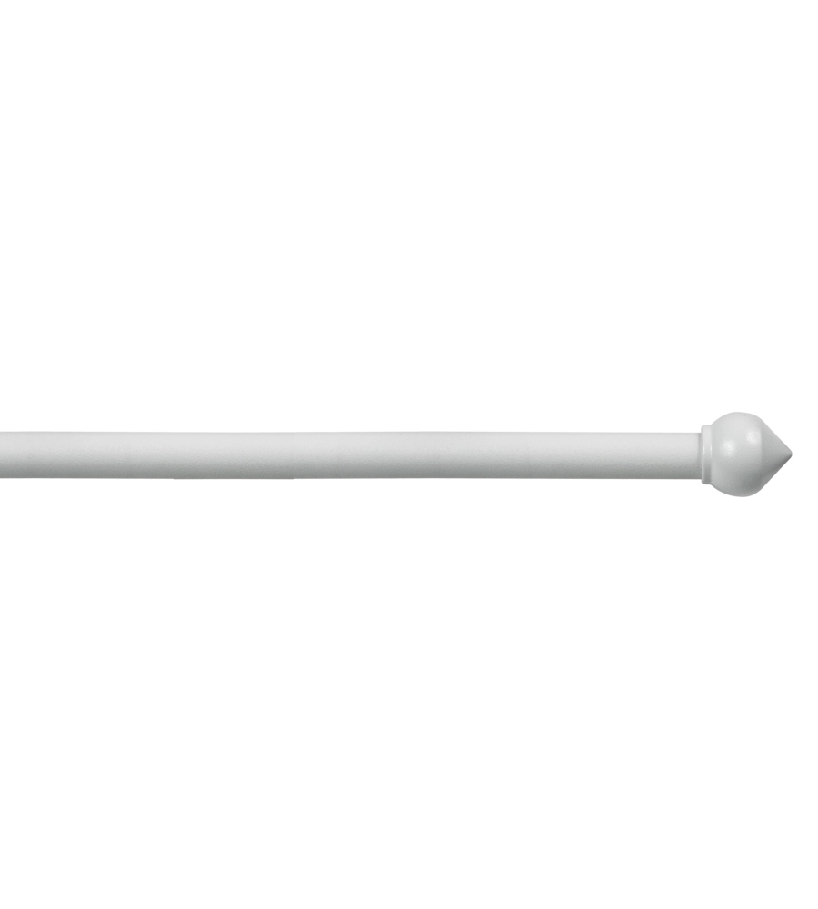 TUBO TENDA IN ACCIAIO COLORE BIANCO ESTENSIBILE DA 120 A 210 CM. CON TERMINALE A BULBO