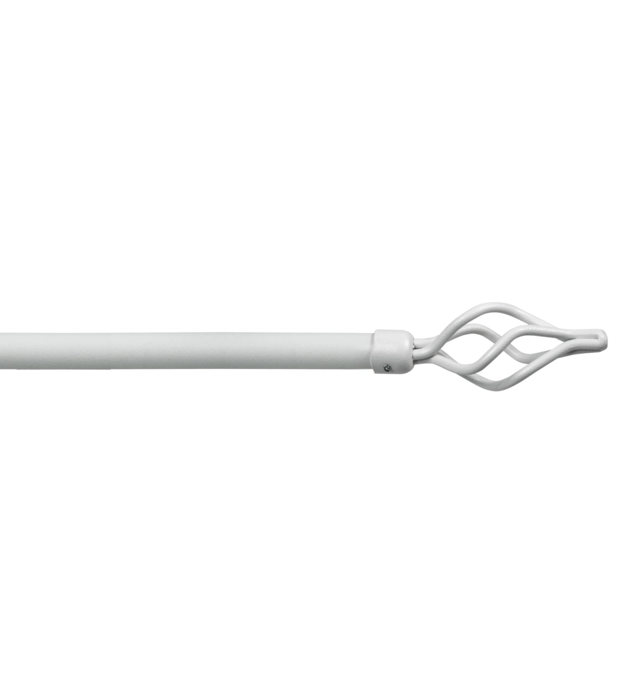 TUBO TENDA IN ACCIAIO COLORE BIANCO ESTENSIBILE DA 120 A 210 CM. CON TERMINALE A CIORCIOLA