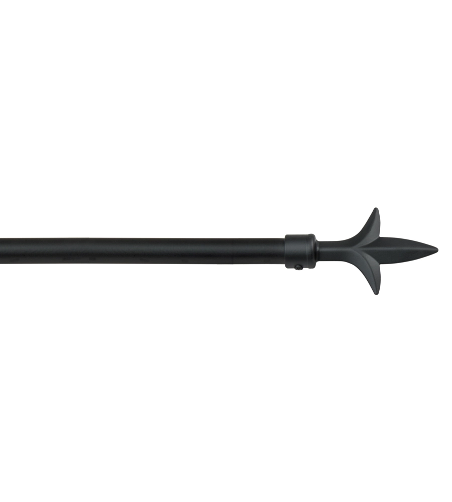 TUBO TENDA IN ACCIAIO COLORE NERO ESTENSIBILE DA 120 A 210 CM. CON TERMINALE A GIGLIO