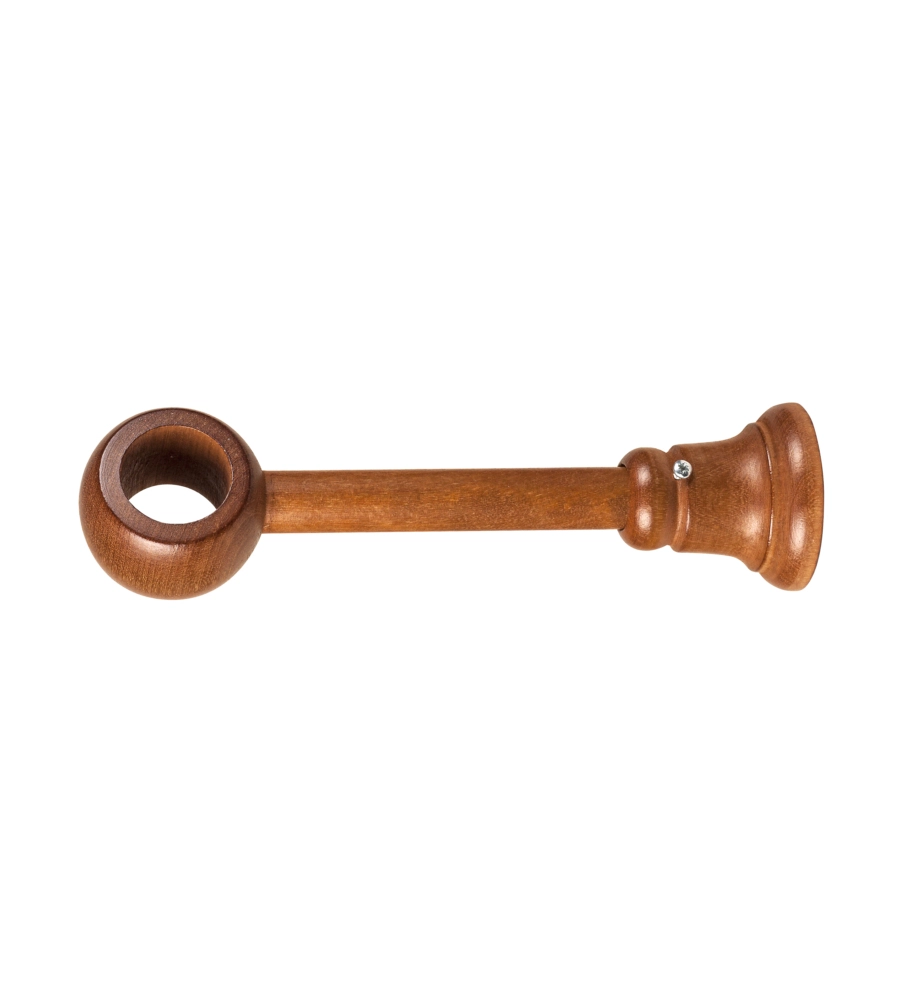 1 SUPPORTO RIDUCIDIBLE CHIUSO PER BASTONE LEGNO DIAMETRO 28 MM - CILIEGIO