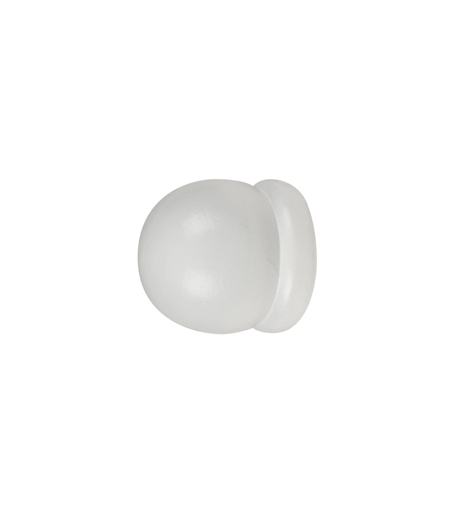 2 TERMINALI A PALLA PER BASTONE LEGNO DIAMETRO 28 MM - BIANCO