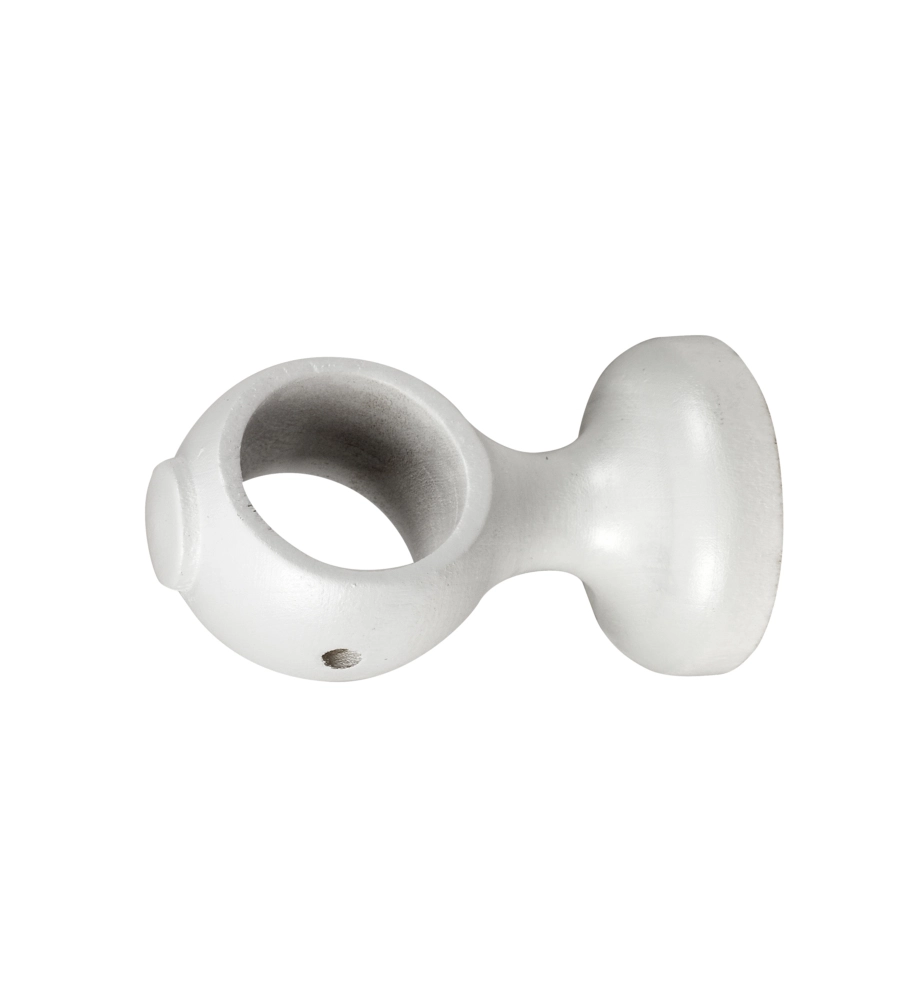 1 SUPPORTO MONOBLOCCO APERTO DA 5 CM PER BASTONE LEGNO DIAMETRO 28 MM - BIANCO