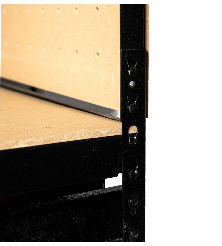 BANCO DA LAVORO EASY SYSTEM CON PANNELLO PREFORATO IN METALLO E MDF 119X59X90/150 CM