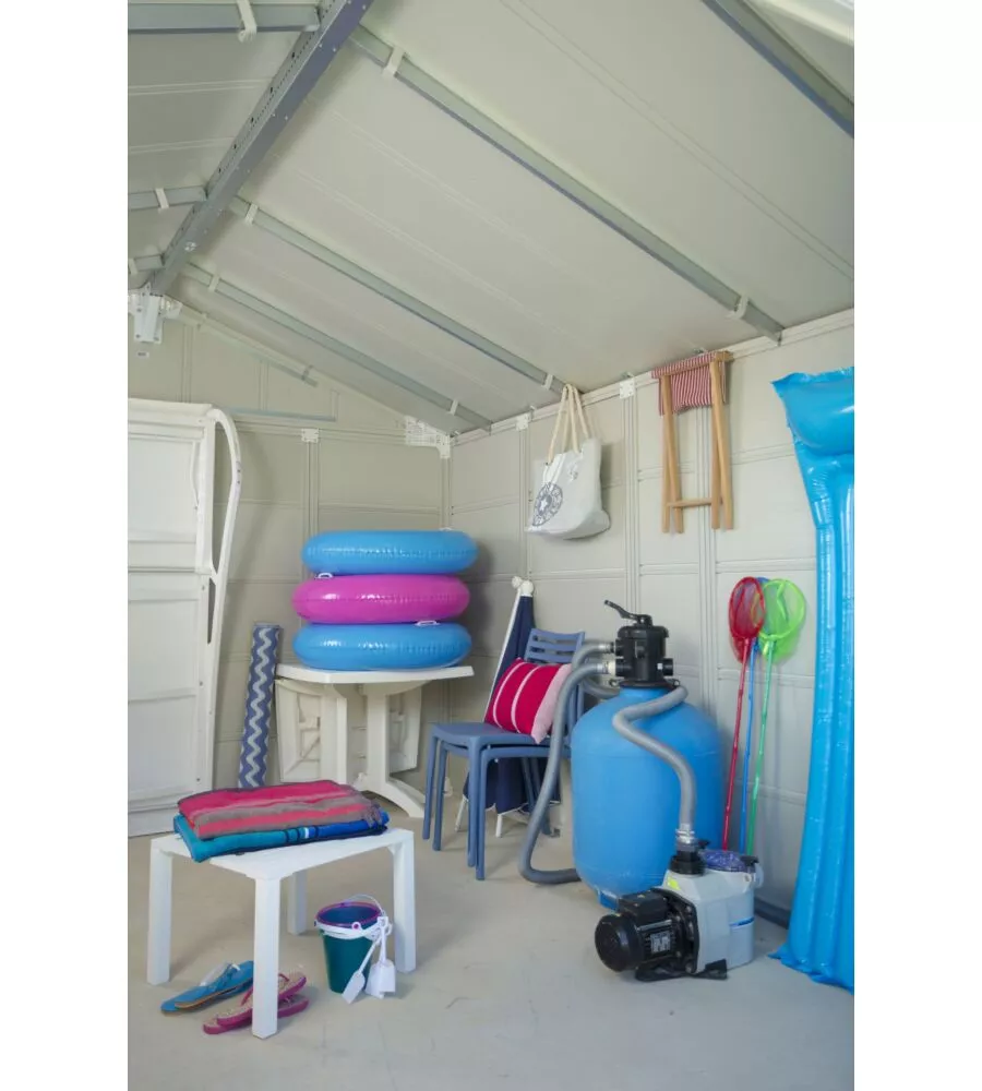 CASETTA DA GIARDINO IN PVC GROSFILLEX "SHERWOOD DECO 7" EFFETTO LEGNO 370X298X250 CM - COD. 22907681