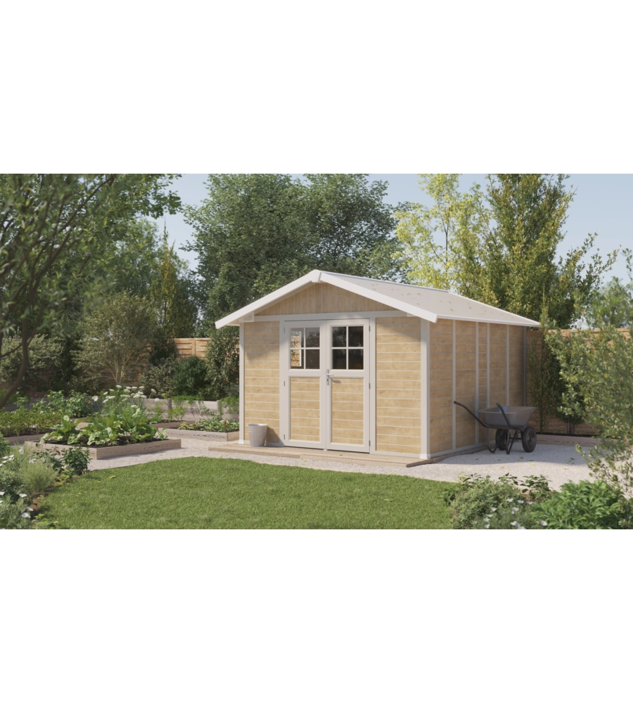 CASETTA DA GIARDINO IN PVC GROSFILLEX "SHERWOOD DECO 11" EFFETTO LEGNO 370X407X250 CM - COD. 22911681