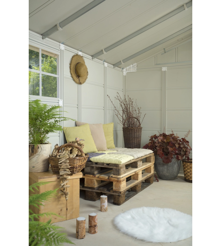 CASETTA DA GIARDINO IN PVC GROSFILLEX "SHERWOOD DECO 11" EFFETTO LEGNO 370X407X250 CM - COD. 22911681