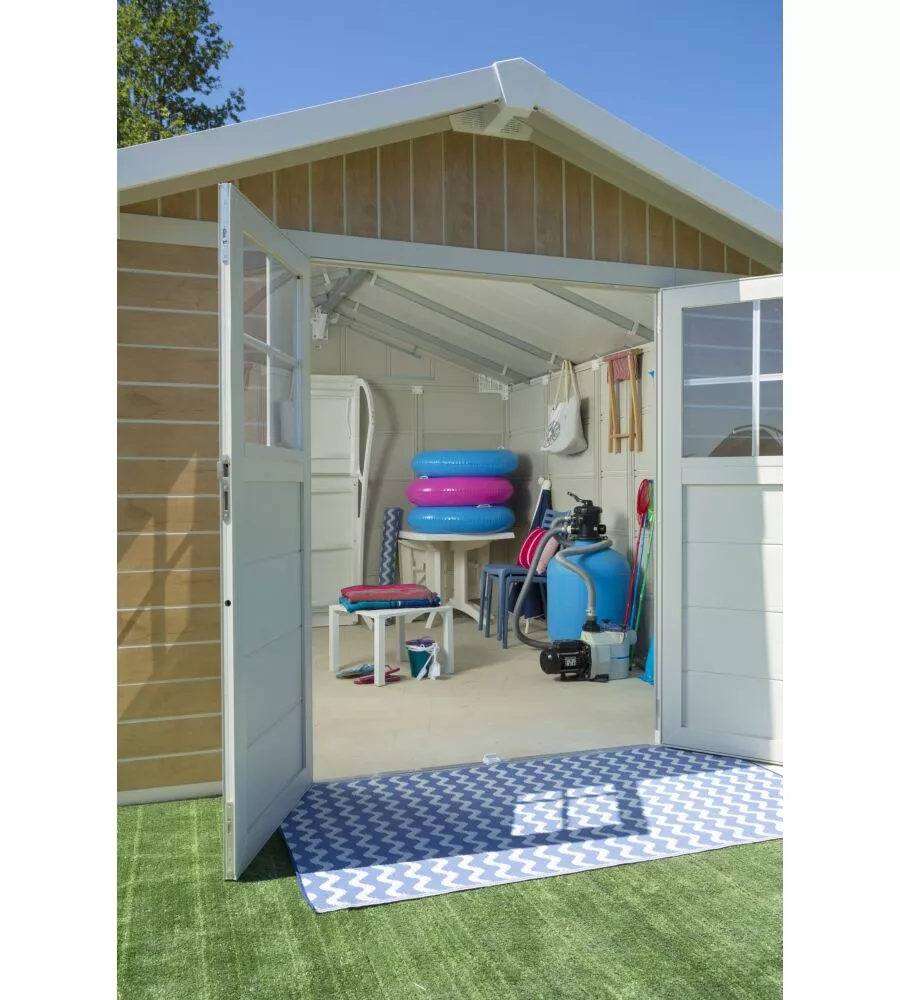 CASETTA DA GIARDINO IN PVC GROSFILLEX "SHERWOOD DECO 11" EFFETTO LEGNO 370X407X250 CM - COD. 22911681