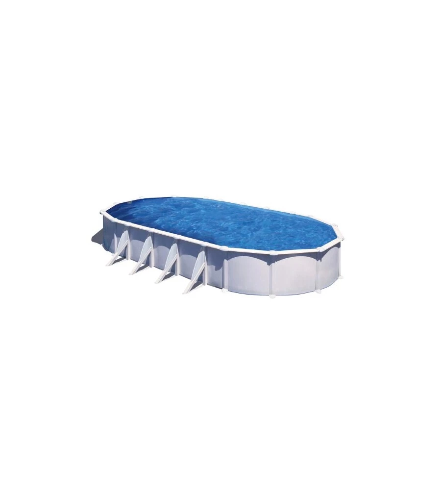 PISCINA FUORI TERRA OVALE GRE "ATLANTIS" IN ACCIAIO COLORE BIANCO 1000X550X132 - COD. KITPROV1028