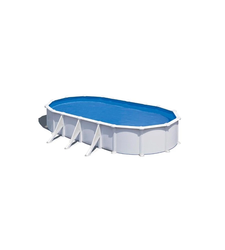 PISCINA FUORI TERRA OVALE GRE "ATLANTIS" IN ACCIAIO COLORE BIANCO 800X470X132 - COD. KITPROV818