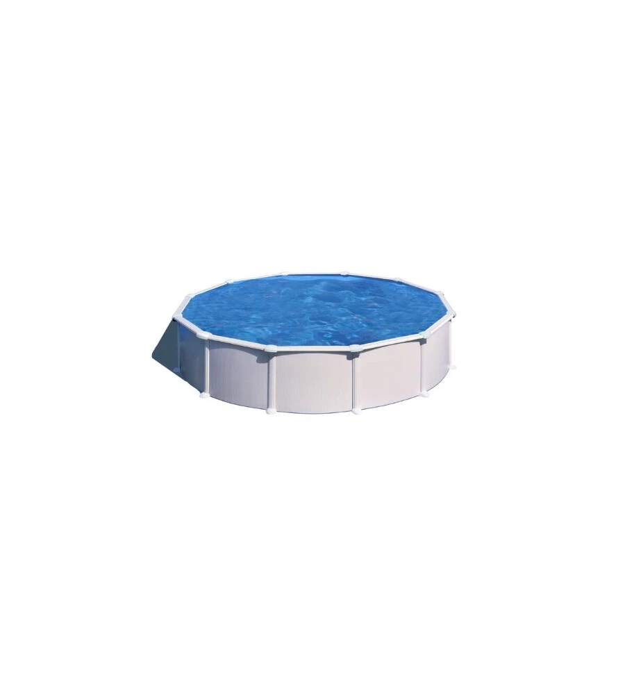 PISCINA FUORI TERRA ROTONDA GRE "ATLANTIS" IN ACCIAIO COLORE BIANCO 550X550X132 - COD. KITPR558