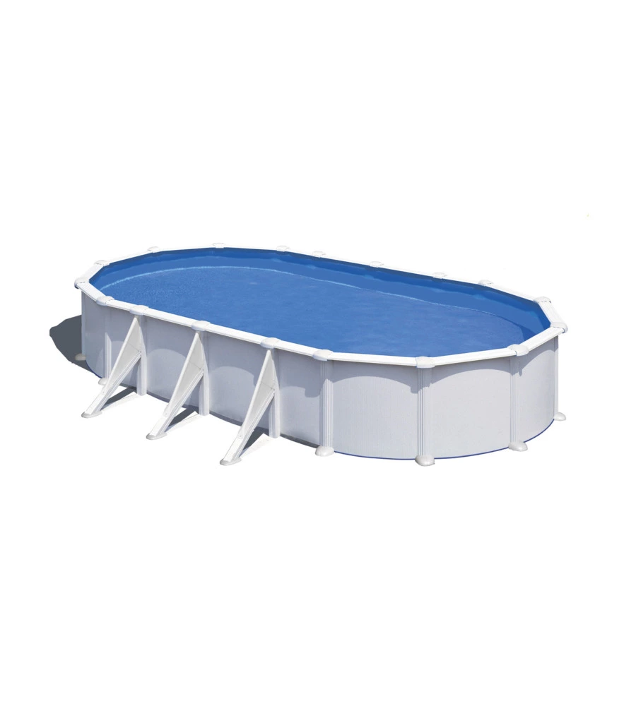 PISCINA FUORI TERRA OVALE 730X375X120 CM "FIDJI" CON FILTRO A SABBIA, SKIMMER E SCALETTA - GRE KIT730ECO