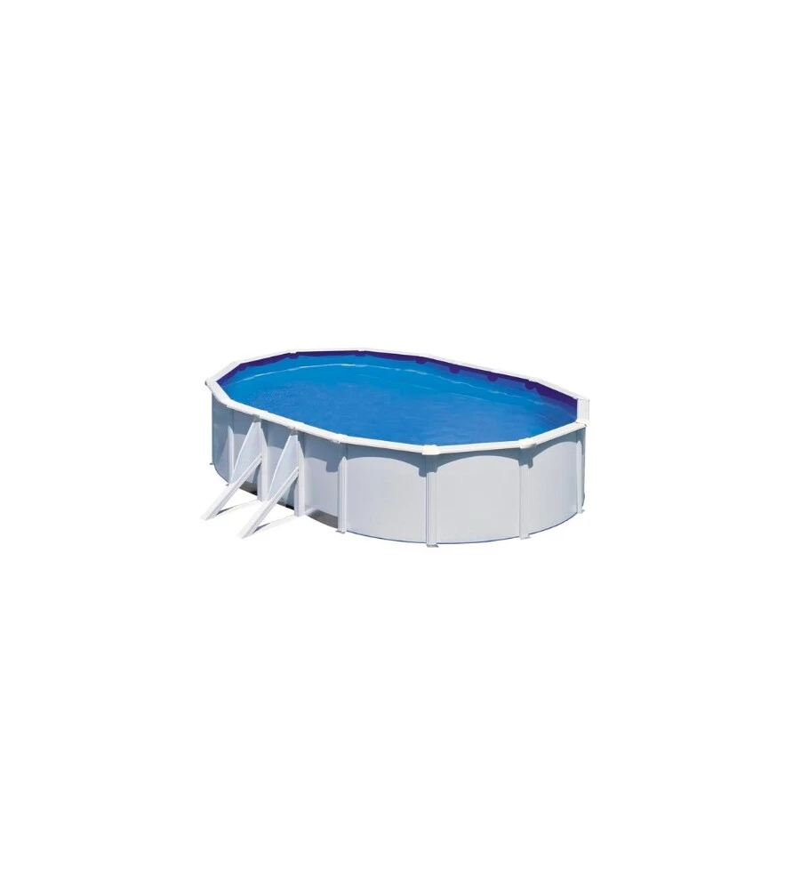 PISCINA FUORI TERRA OVALE GRE "FIDJI" IN ACCIAIO BIANCO 610X375X120 - COD. KIT610ECO