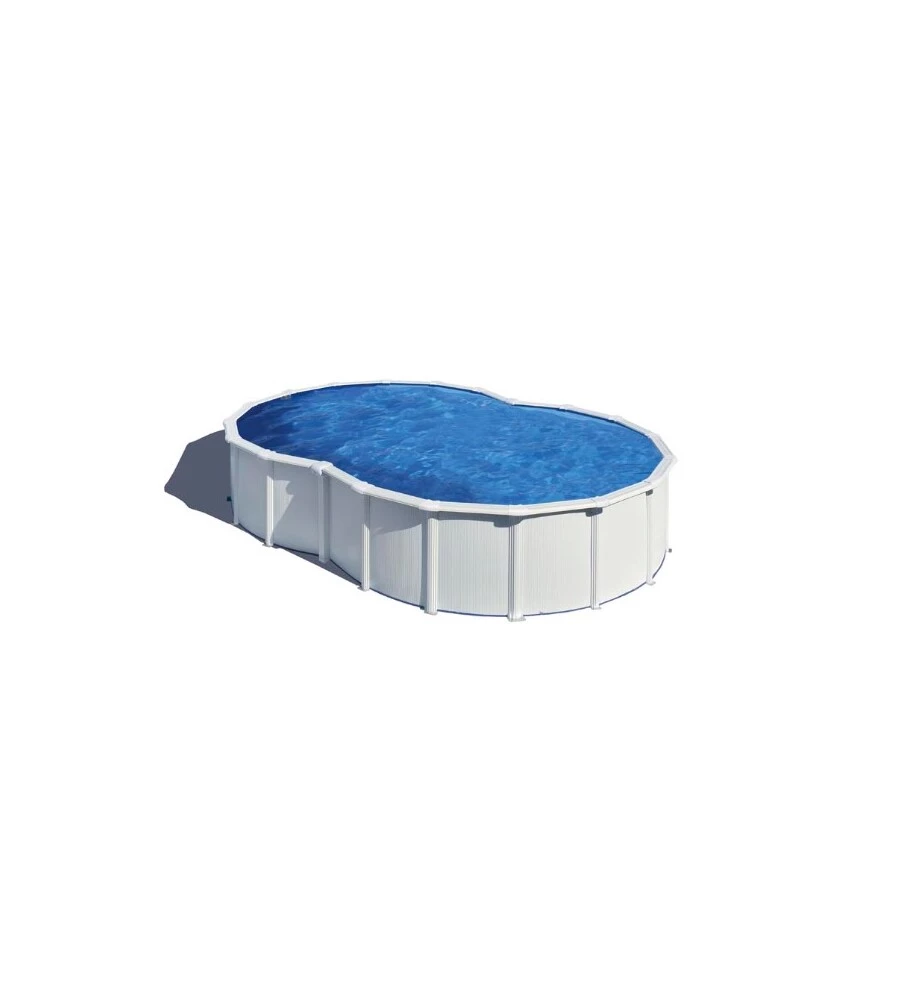 PISCINA FUORI TERRA A FORMA DI OTTO GRE "VARADERO" IN ACCIAIO COLORE BIANCO 500X340X120 - COD. KITPROV4870