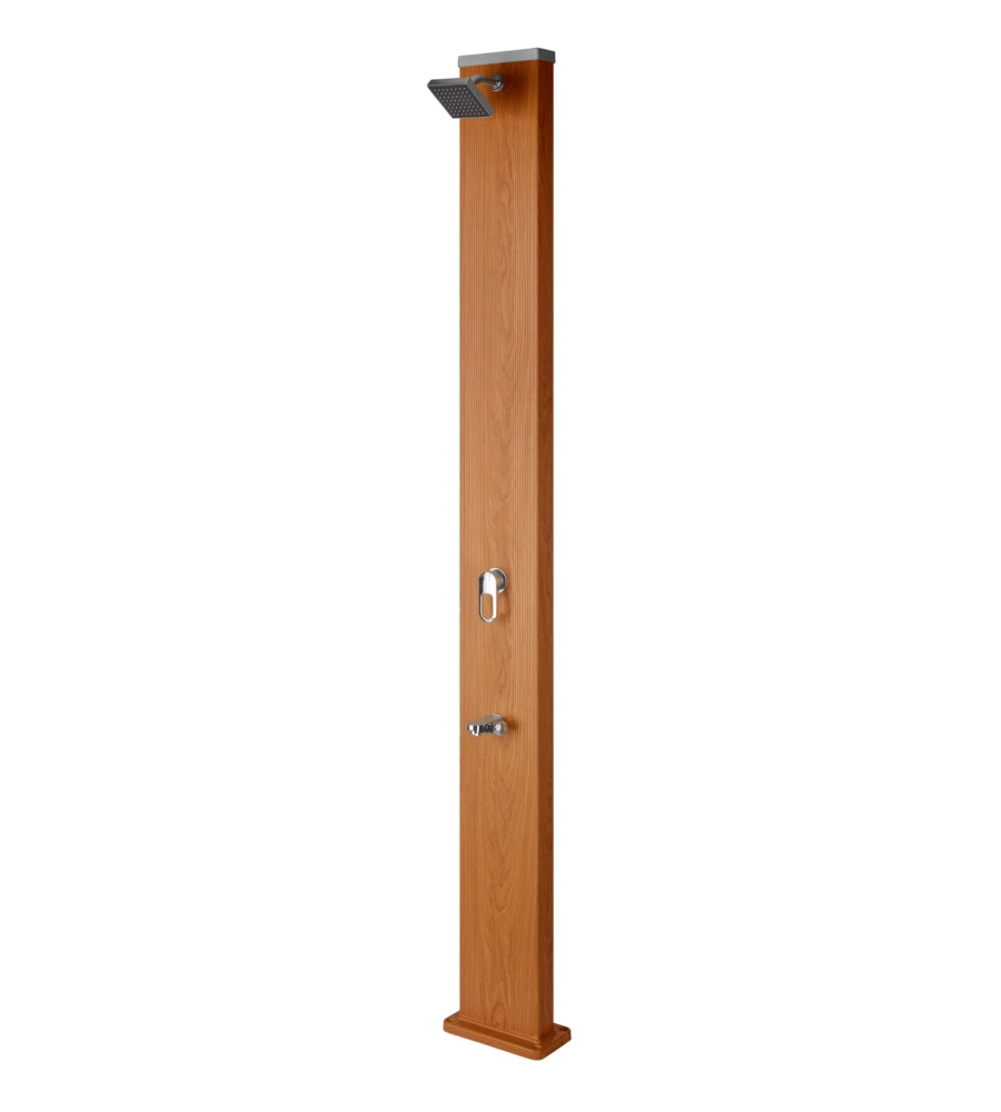 GRE - DOCCIA SOLARE PER PISCINE RETTANGOLARE IN ALLUMINIO COLOR LEGNO - 32 LITRI - DSALC32W.