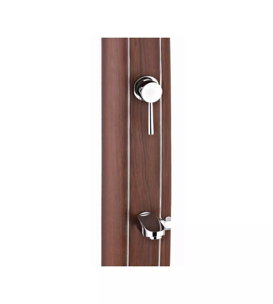 DOCCIA SOLARE PER GIARDINO GRE IN ALLUMINIO EFFETTO LEGNO CON LAVAPIEDI 32 L - COD. DSALR32W