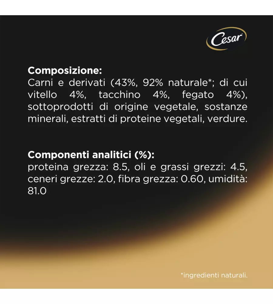 CESAR - UMIDO PER CANI VITELLO E TACCHINO  150 GR